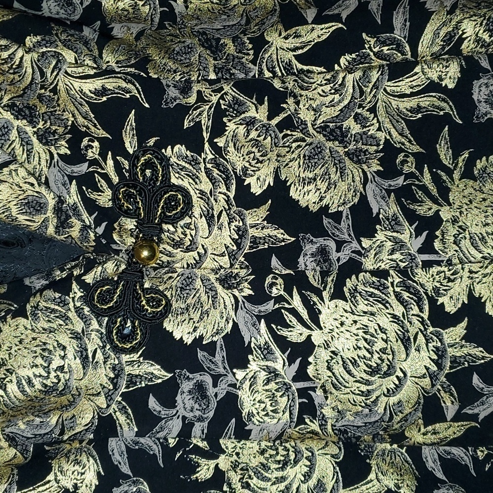 Soft Surroundings Moonstruck Black and Gold Jacket Size Large - Picture 2 of 8